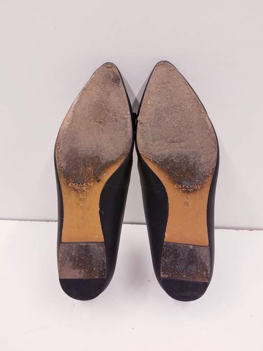 Coach Warwick Bow Pointed Toe Flats Black 6 image number 7