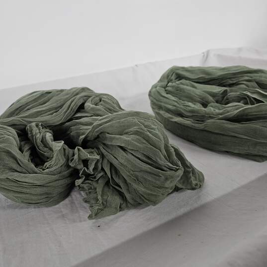 2 Pack Sage Green Cheesecloth Table Runners image number 3