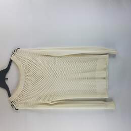 Trina Turk Women Ivory Open Knit Sweater S