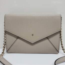 Kate Spade Envelope Chain & Wallet Crossbody Bag in Cement Gray Saffiano Leather alternative image