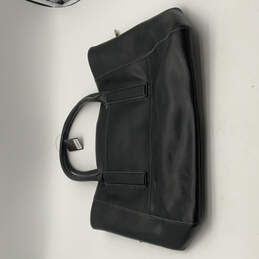 NWT Womens Black Leather Inner Zipped Pocket Double Handle Shoulder Bag alternative image