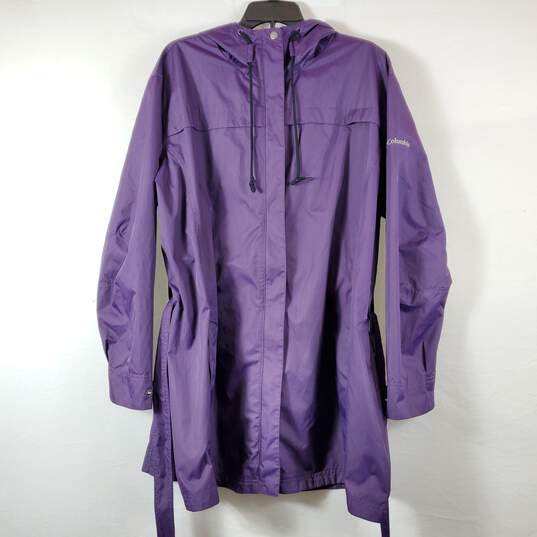 Columbia Women Purple Rain Coat 3X image number 1