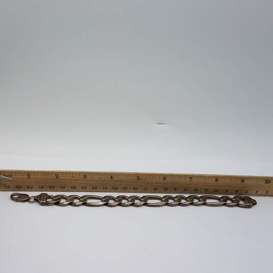 Sterling Silver Figaro Chain Link 18.6mm Bracelet 53.6g image number 6