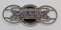 Romantic Judith Jack 925 Sterling Silver Amethyst Marcasite & Onyx Art Deco Style Brooch 27.1g image number 1
