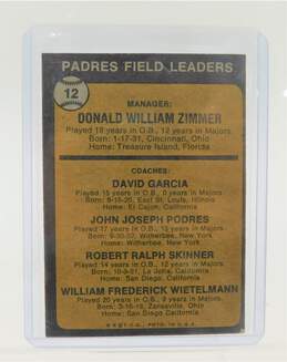 1973 Don Popeye Zimmer Topps #12 San Diego Padres alternative image