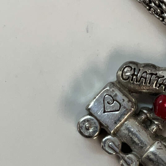 Designer Brighton Silver-Tone Lobster Clasp Beaded Charm Bracelet With Bag image number 4