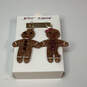 Designer Betsey Johnson Gold-Tone Gingerbread Couple Drop Earrings With Box image number 3