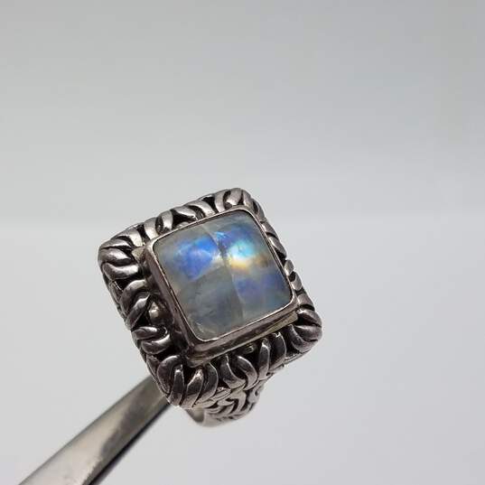 MLC Sterling Silver Moonstone Sz 6 1/2 Ring 9.7g image number 6