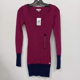Guess Women's Pink Pauline Knit LS Tunic Sweater Size XS NWT