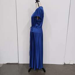 Rebecca Taylor Women's Blue Pleated Sleeveless Maxi Dress Size XL NWT alternative image