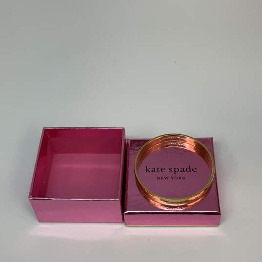 Designer Kate Spade Gold-Tone Round Shape Classic Bangle Bracelet With Box image number 1