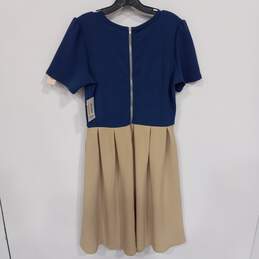 Women's LuLaRoe Amelia Blue & Beige Dress Size L NWT alternative image