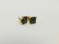 14K Yellow Gold Faceted Smoky Quartz Stud Earrings 2.3g image number 2