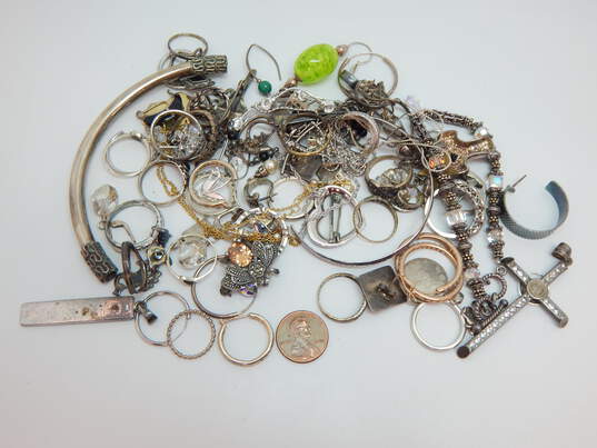 199.6g 925 Sterling Silver Scrap Jewelry & Stones image number 4