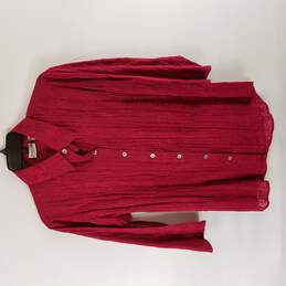 Chico's Women Red Button Up Long Sleeve XS NWT