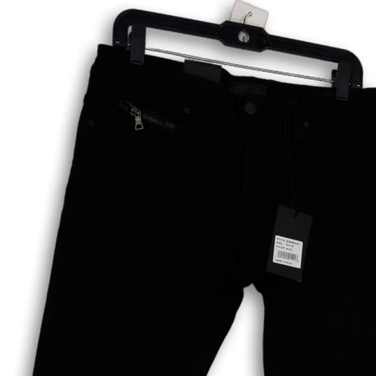 NWT Womens Black Denim Dark Wash Stretch Pockets Skinny Leg Jeans Sz 32/30 image number 3