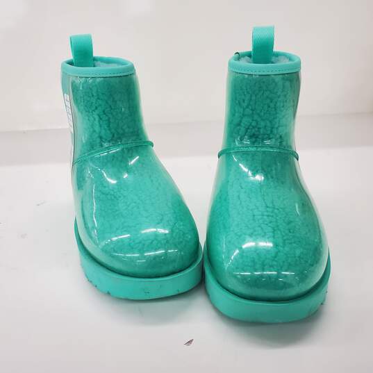 UGG Women's Classic Clear Mini Teal Waterproof Rain Boots Size 7 image number 2