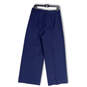 NWT Womens Blue Flat Front Wide Leg Back Zip Cropped Pants Size 8 Tall image number 2