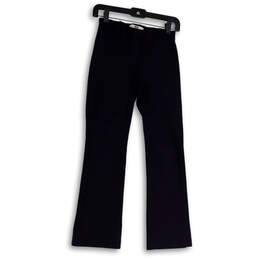 Womens Blue Flat Front Elastic Waist Pull-On Bootcut Leg Dress Pants Sz 00