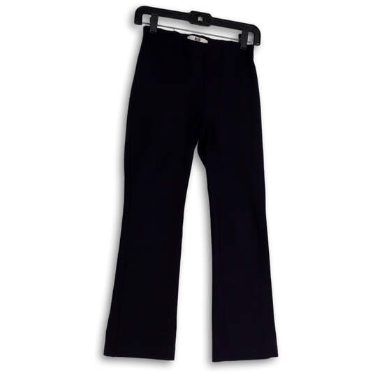 Womens Blue Flat Front Elastic Waist Pull-On Bootcut Leg Dress Pants Sz 00 image number 1