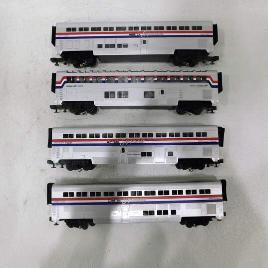 MTH O Gauge 30-6500 Amtrak Superliner 4 Car Passenger Train Set Coaches & Lounge image number 1