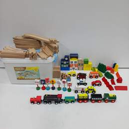 On Track Wooden Train Set w/ Accessories