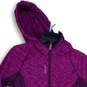 NWT Reebok Womens Purple Space Dye Long Sleeve Full-Zip Hoodie Size M image number 3