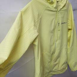 Women's Yellow Eddie Bauer Hooded Windbreaker Jacket Size TS alternative image
