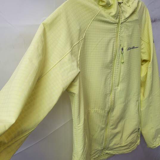 Women's Yellow Eddie Bauer Hooded Windbreaker Jacket Size TS image number 2