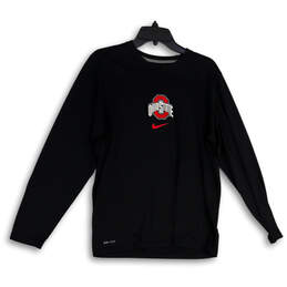Mens Black Dri-Fit Ohio State Crew Neck Long Sleeve Pullover T-Shirt Size M