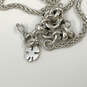Designer Lucky Brand Silver-Tone Round Focal Charm Fashion Pendant Necklace image number 4