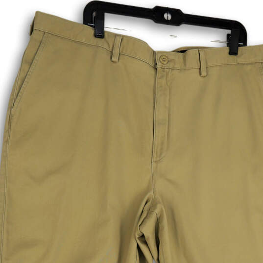 NWT Mens Tan Flat Front Straight Leg Slash Pocket Chino Pants Size 42/30 image number 3