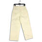 NWT Womens White Flat Front Slash Pocket Straight Leg Cropped Pants Size 8 image number 2