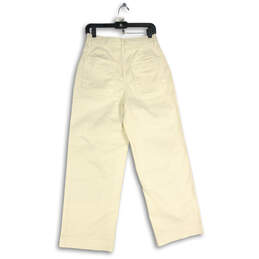 NWT Womens White Flat Front Slash Pocket Straight Leg Cropped Pants Size 8 alternative image