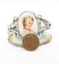 Vintage Whiting & Davis Limoges Porcelain Portrait Hinged Bangle Bracelet 31.5g image number 5