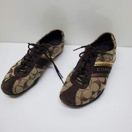 Wm Coach Jayme Brown Canvas Athletic Shoes Sz 7.5