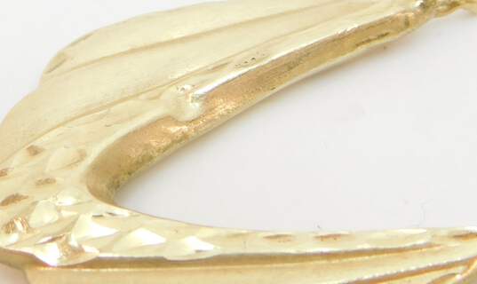 14K Yellow Gold Textured Hoop Earrings 2.1g image number 4