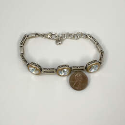 Designer Brighton Silver-Tone Crystal Venusian Reversible Chain Bracelet