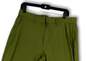 Mens Green Flat Front Slash Pocket Straight Leg Dress Pants Size 34X32 image number 3