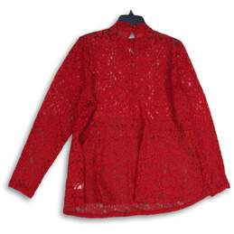 NWT Lane Bryant Womens Red Floral Lace Long Sleeve Blouse Top Size 18/20 alternative image