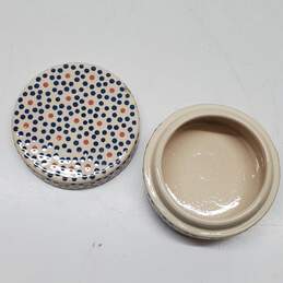 Set of Bathroom Ceramics Soap Pump and Small Lidded Container alternative image