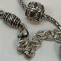 Designer Brighton Silver-Tone Wheat Chain Rhinestone Beaded Charm Necklace image number 4