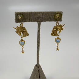 Designer Kriks Folly Gold-Tone Horse Shape Fashionable Dangle Earrings alternative image