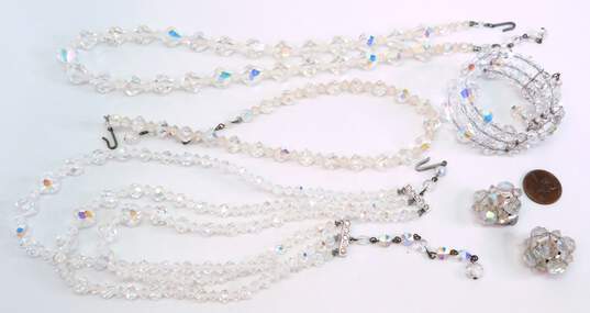 Vintage Icy Aurora Borealis Necklaces Bracelet & Earrings 208.3g image number 12