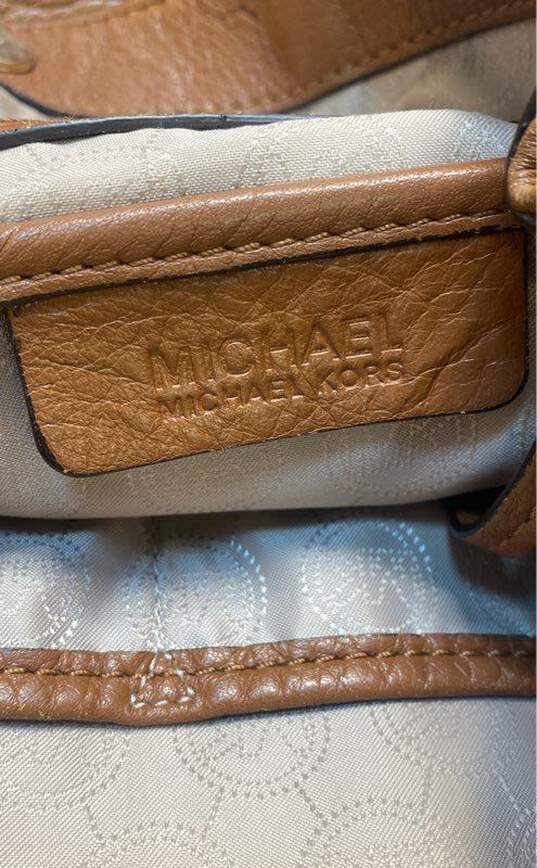 Michael Kors Brown Leather Hobo Shoulder Tote Bag image number 5