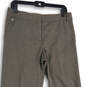 Womens Gray Brown Striped Flat Front Slash Pocket Wide Leg Dress Pants Sz 8 image number 3