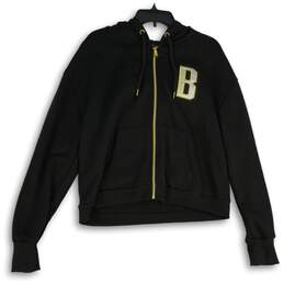 NWT Bebe Sport Womens Black Gold Long Sleeve Full-Zip Hoodie Size XL