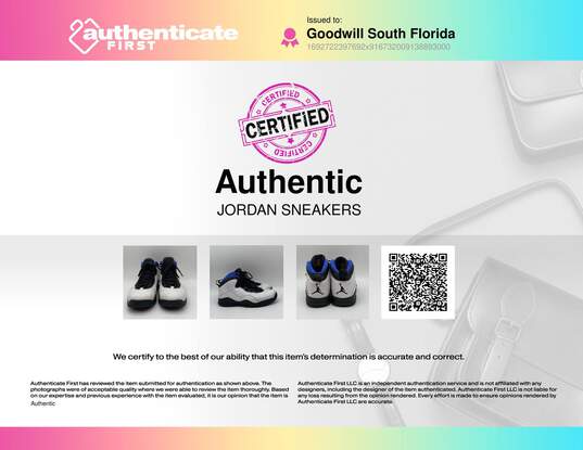 Authentic Jordan Mens 10 OG Orlando Magic Multicolor Sneaker Shoes Size 8.5 image number 2