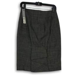 NWT Classiques Entier Womens Gray Ruffle Back Pleated Straight & Pencil Skirt 0 alternative image