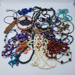1.6lb Silver Tone / Gold Tone Wearable Stones and Gemstones Beaded Necklaces Lot